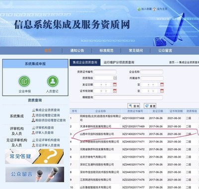 中天信獲信息系統集成及服務二級資質，開啟專業服務新篇章